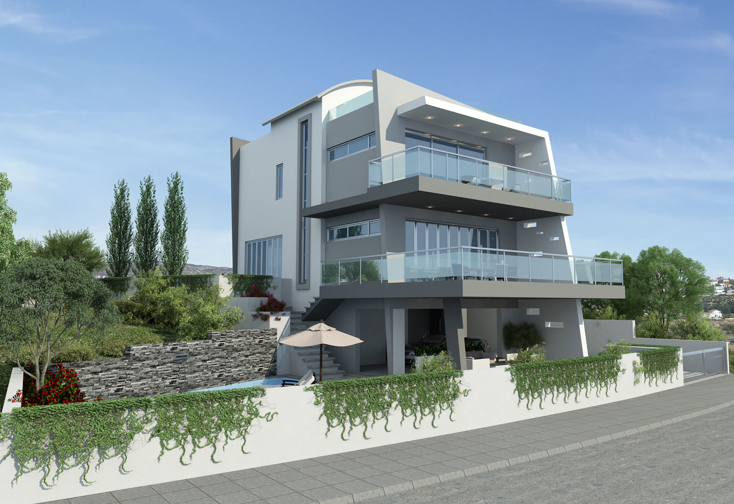 Modern stylish latest homes exterior designs Cyprus. | Home Interior Dreams