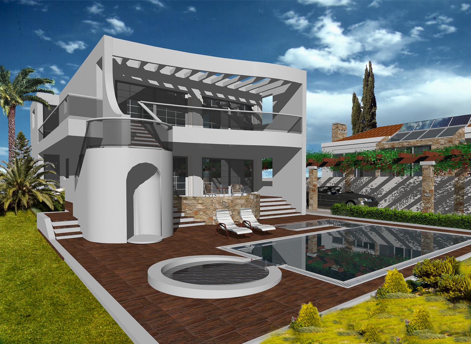 Modern stylish latest homes exterior designs Cyprus. | Home Interior Dreams
