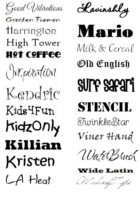 Cindy&#39;s Vinyl Creations: Fonts