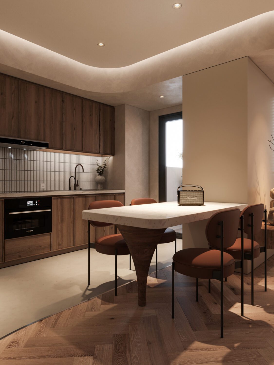 13069. 3D Living Room - Kitchen Interior Model Download by Nguyen Huy Anh