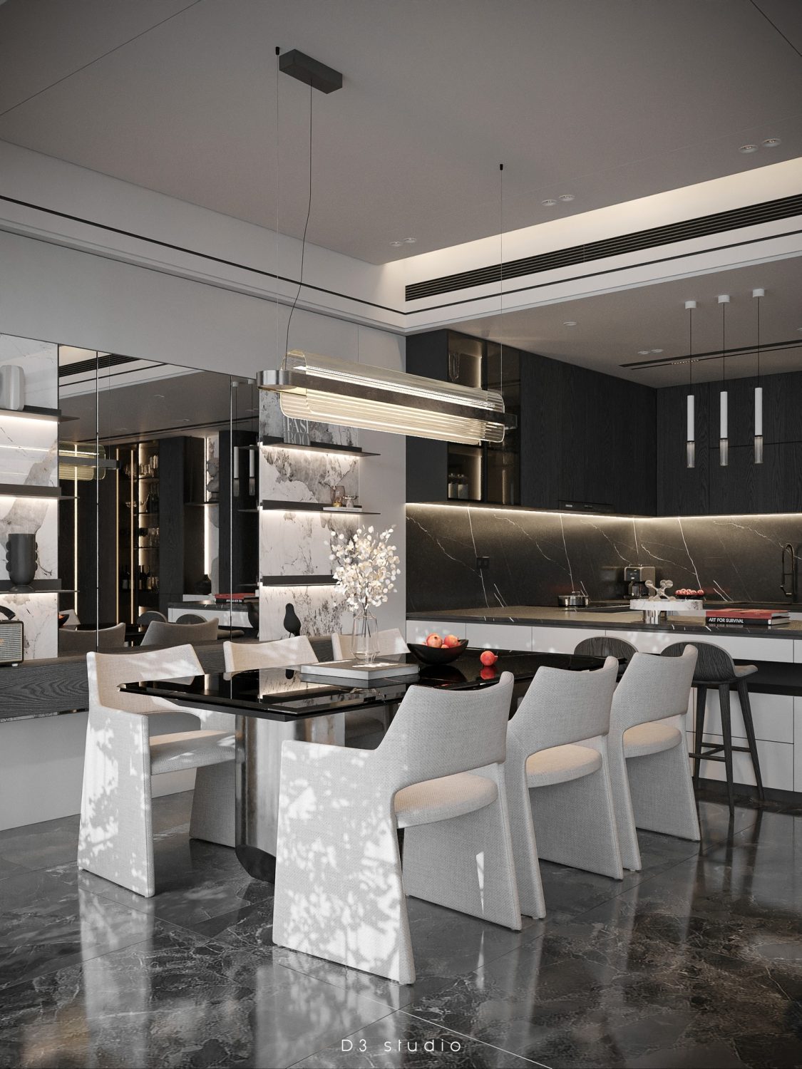 13261. 3D Living Room - Kitchen Interior Model Download By Nguyen Duy Diep (1) - 3Dzip.Org - 3D ...