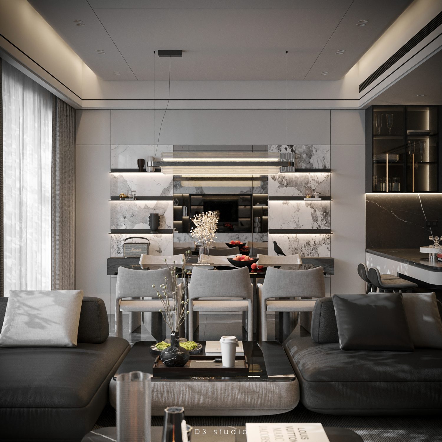 13261. 3D Living Room - Kitchen Interior Model Download By Nguyen Duy Diep (11) - 3Dzip.Org - 3D ...