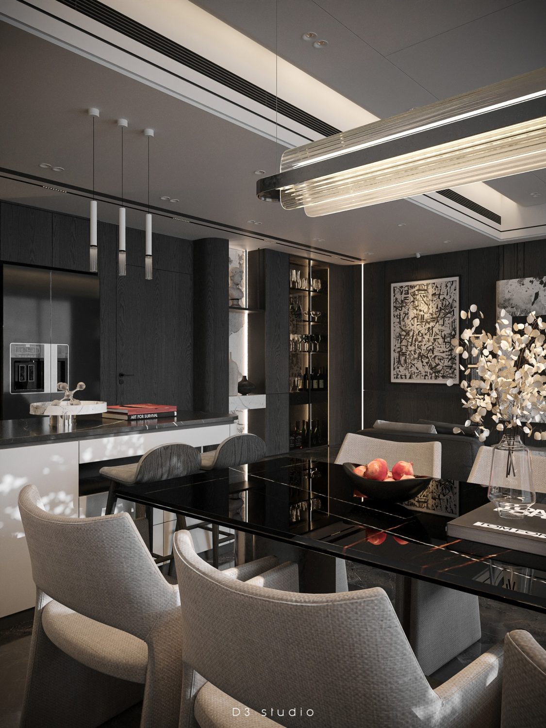 13261. 3D Living Room - Kitchen Interior Model Download By Nguyen Duy Diep (7) - 3Dzip.Org - 3D ...