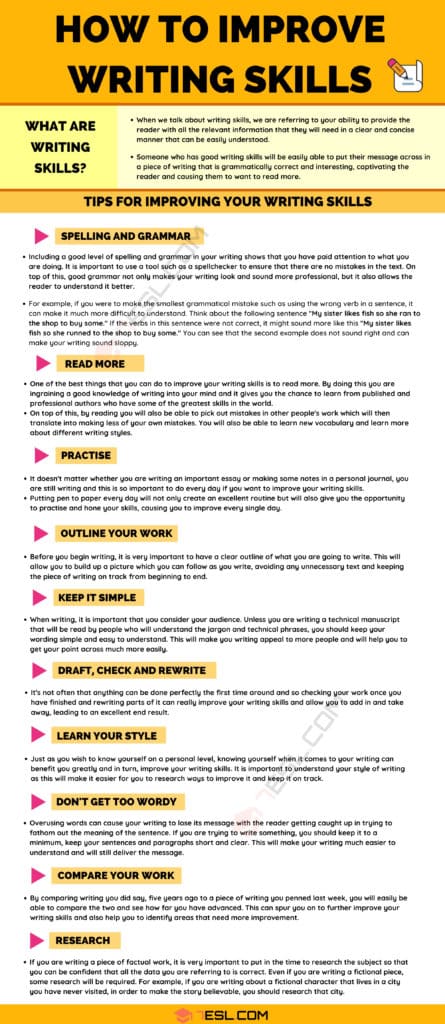 How to Improve Your Writing Skills with 10 Simple Tips • 7ESL