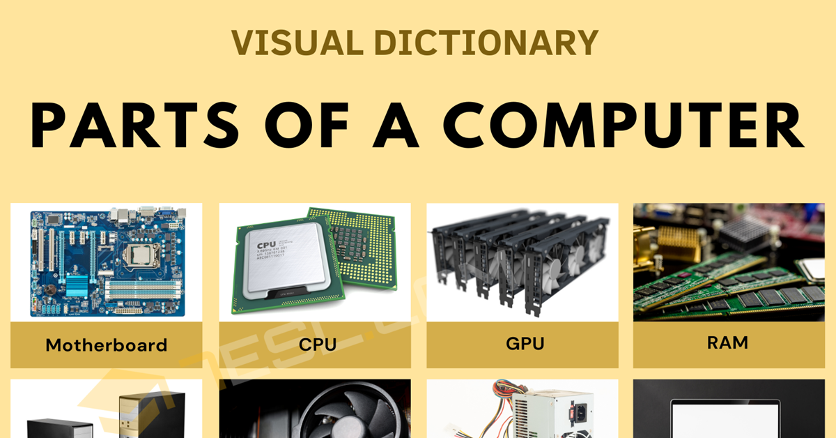 Computer Parts Names in English • 7ESL