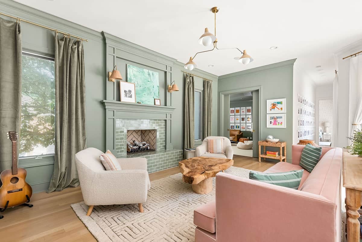 Green Living Room - A Beautiful Mess