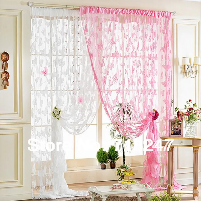 2pcs/lot 100*200cm Butterfly Line String Window Curtain Fringe Panel / Room Divider / Door ...
