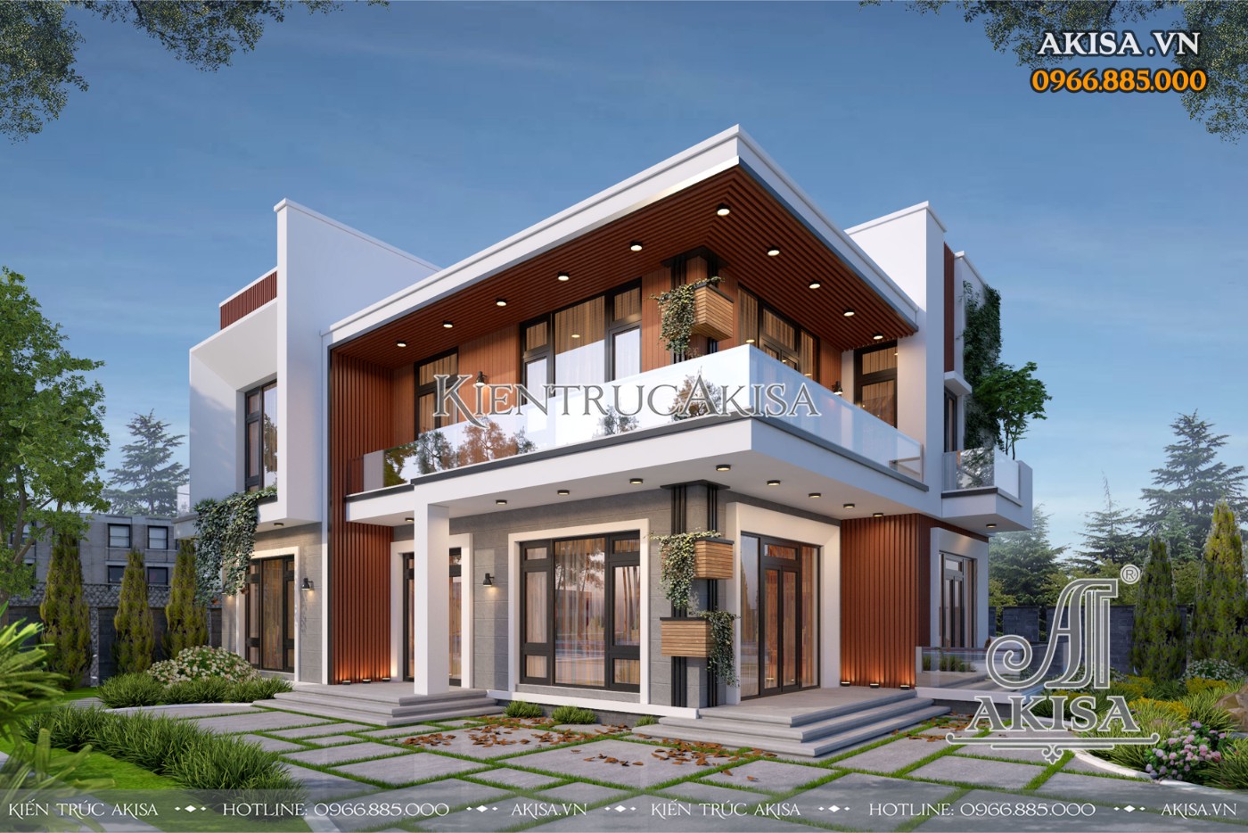 Mẫu Nhà đẹp 2 Tầng Hiện đại 220m2 (CĐT: ông Công - Hồ Chí Minh) BT21377