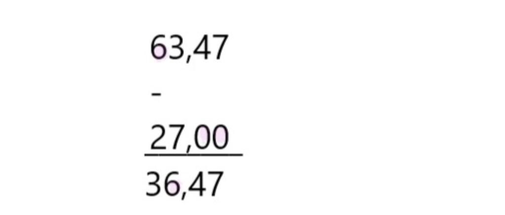 Toán Lớp 5: đặt Tính Rồi Tính: 63.47 - 27
