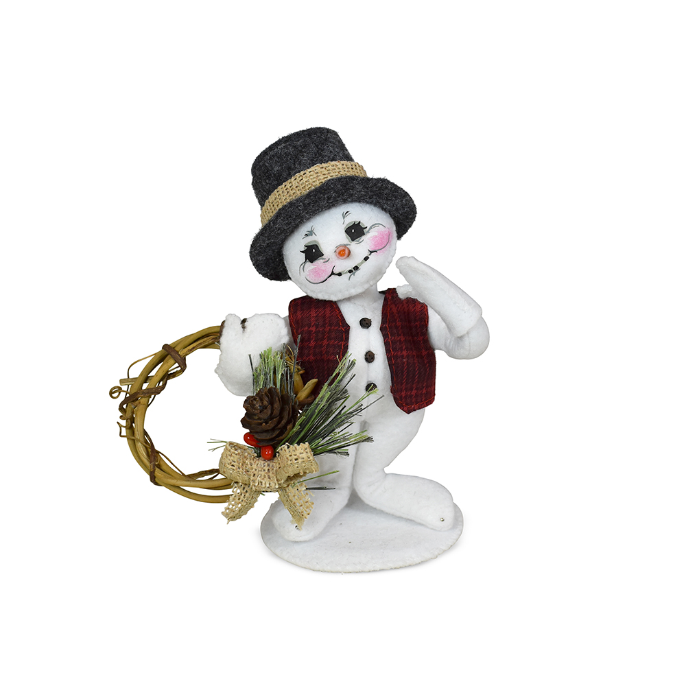 5in Plaid & Pine Snowman - Annalee Dolls