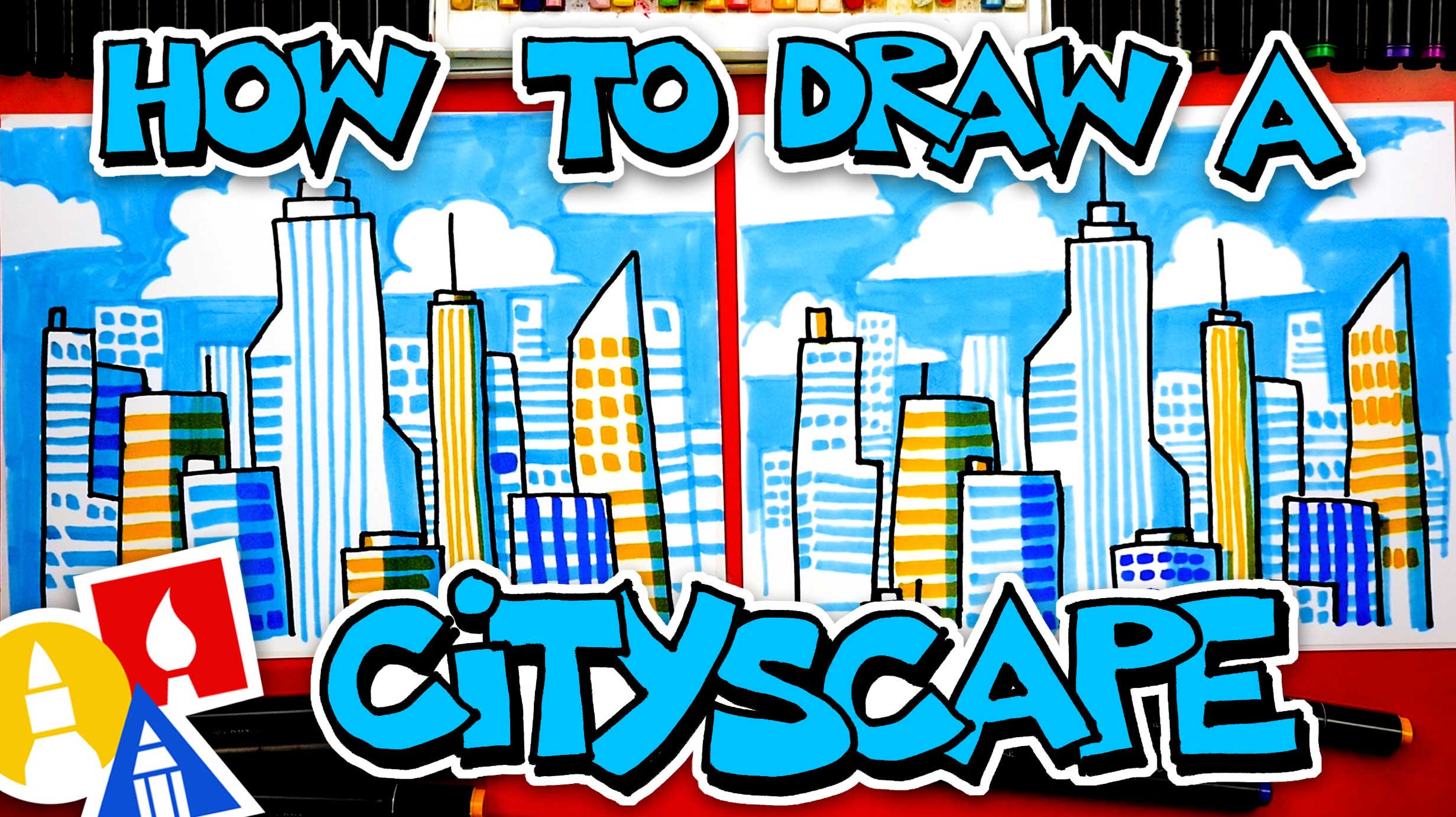 How To Draw A Cityscape - Art For Kids Hub