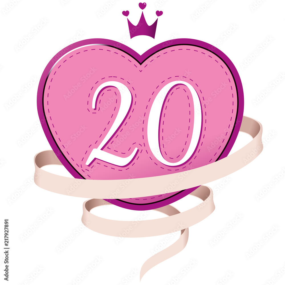 Number 20 Pink