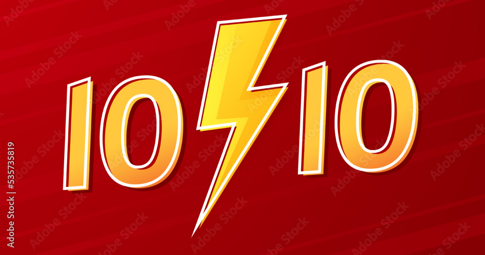 10.10 Logo. 10.10 Shopping Festival, Speech Marketing Banner Design On Red Background. Vector...