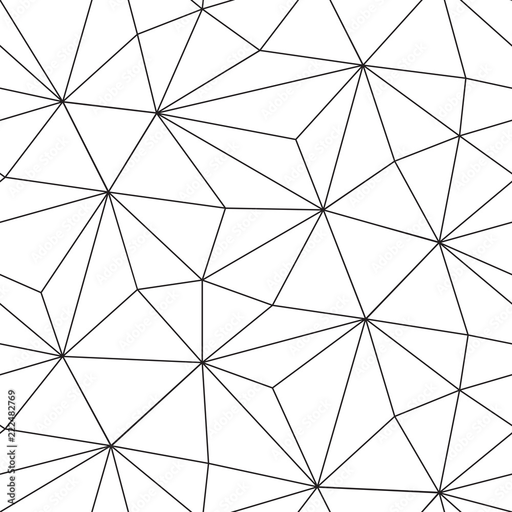 Triangular black background with luxury geometric pattern. Chaotic triangle line seamless ...