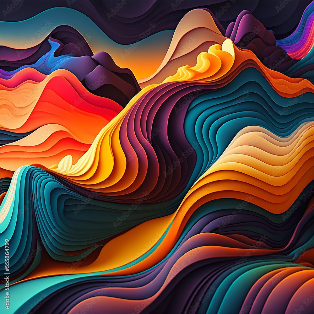horizontal colorful abstract wave background with dark salmon, Vector 3D abstract background ...