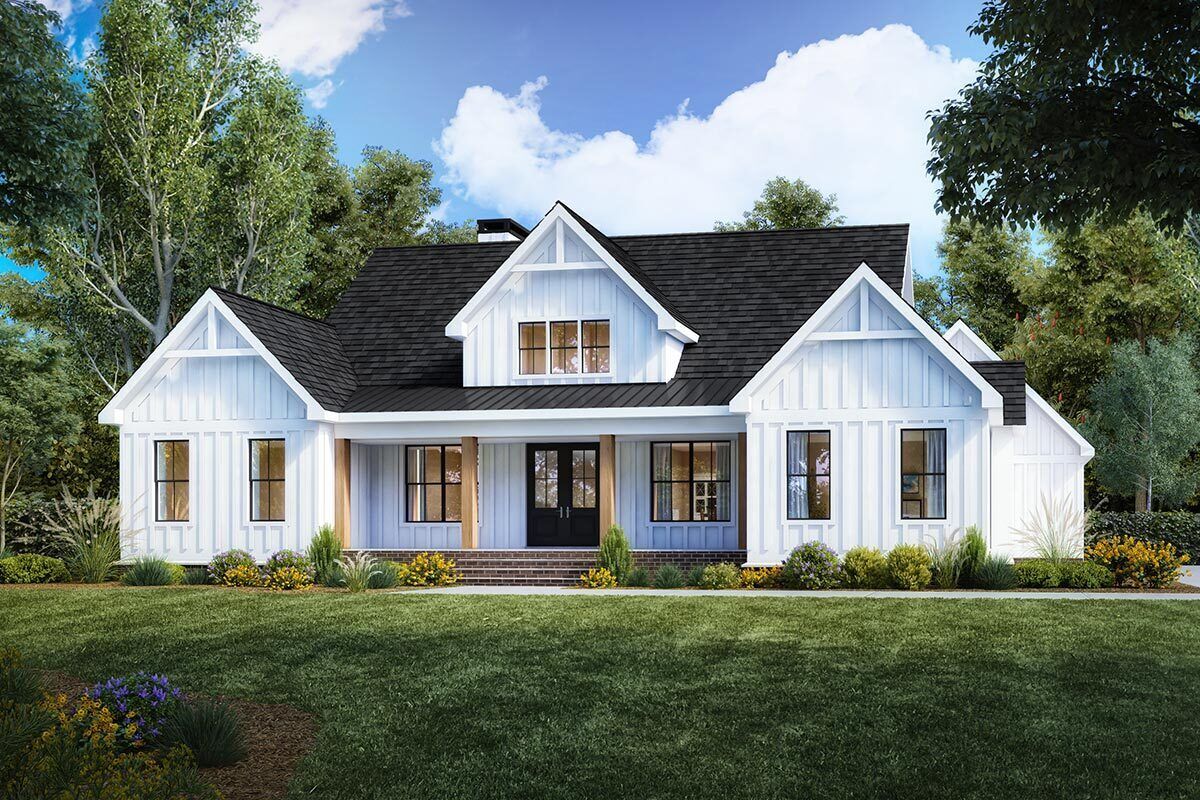 3-Bed Modern Farmhouse Plan Under 2500 Square Feet - 800000GDP | Architectural Designs - House Plans