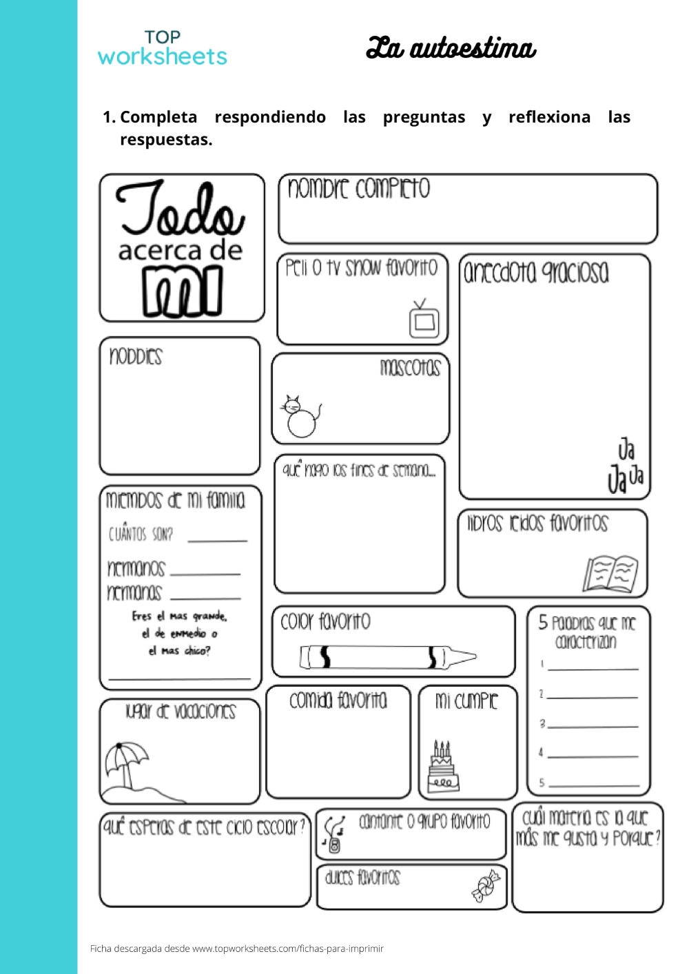 Reflexiona, Ficha Para Imprimir| TopWorksheets