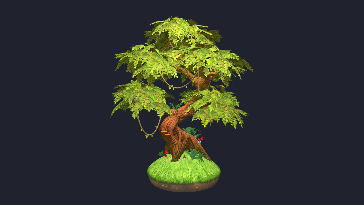 Stylized Tree With Lianas