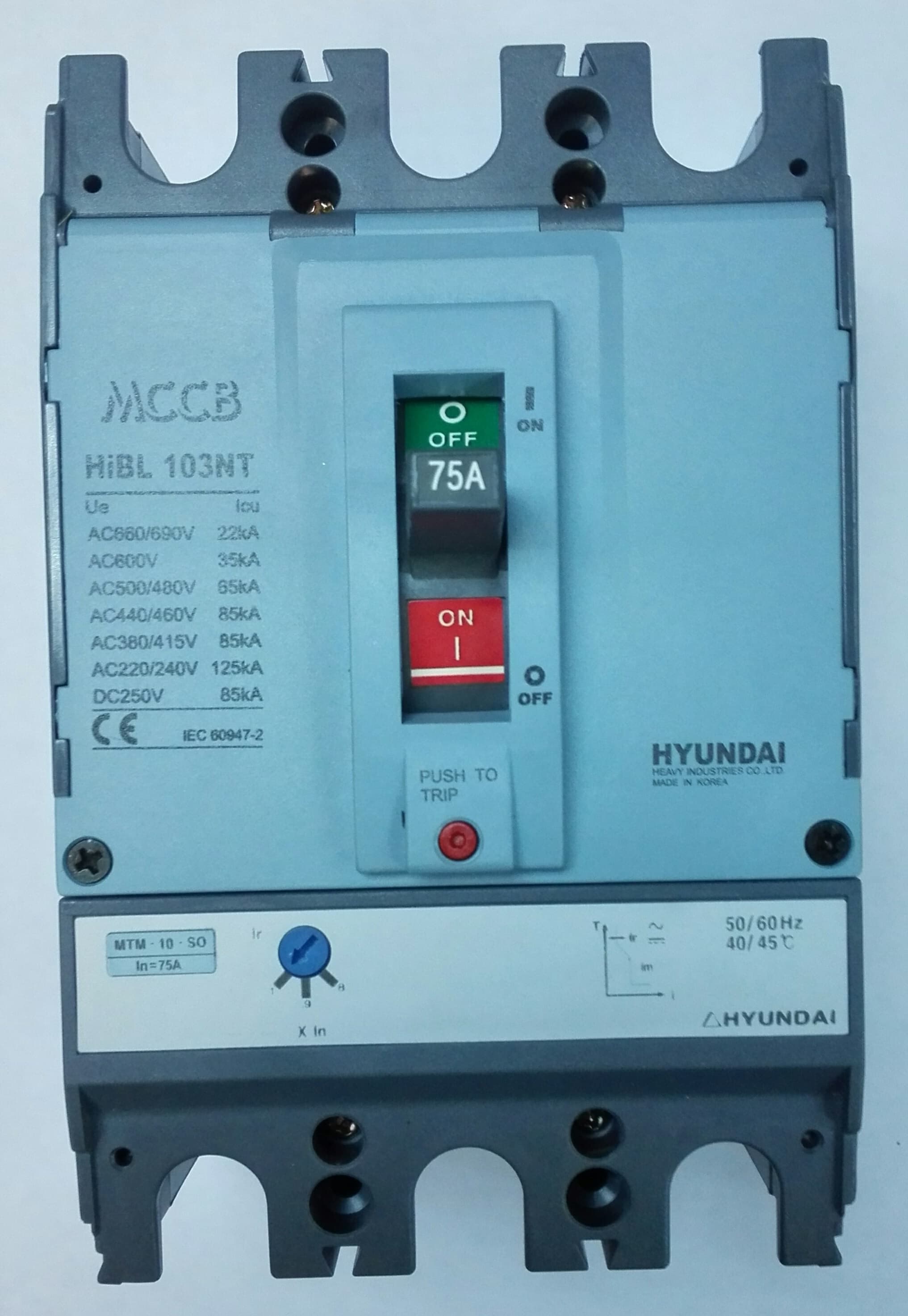 Interruptor 3 X 60-75a 125/65ka 240/480 Hyundai Hibl103nt00075