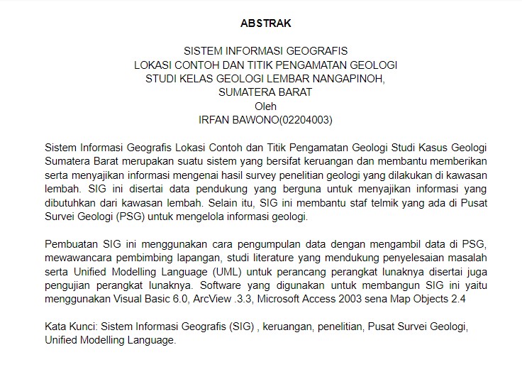 Contoh Penulisan Abstrak