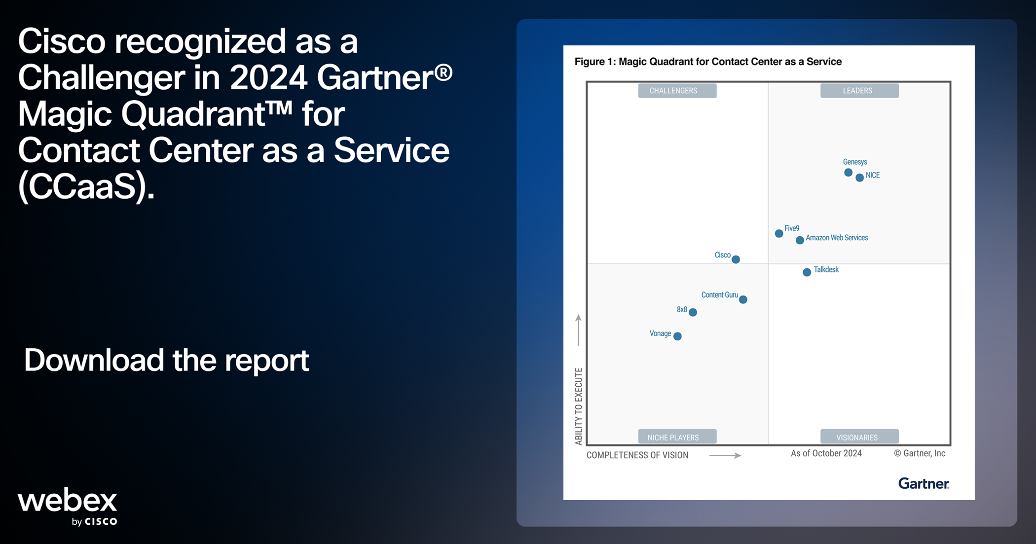 Cisco Recognized As Challenger In 2024 Gartner Magic Quadrant For CCaaS