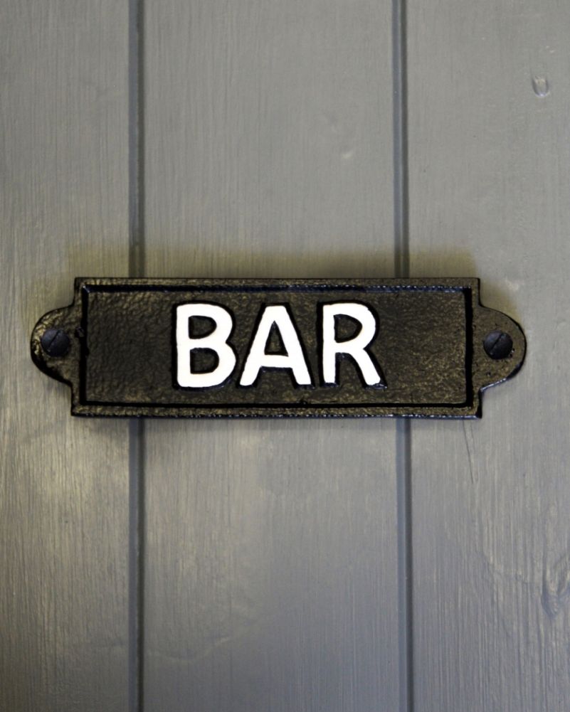 Cast Iron &#39;Bar&#39; Decorative Sign