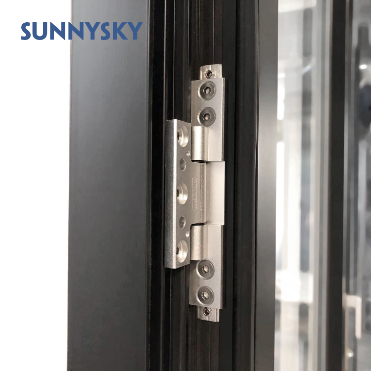Custom Folding Door Shock Resistant Storm Door Tempered Glass Folding Partition Villa Door...