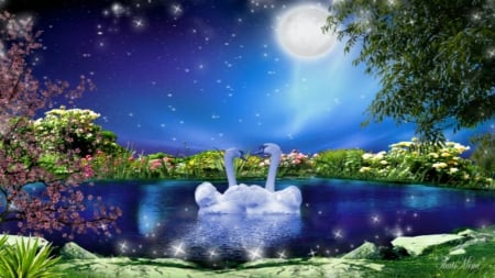 Under Full Moon Light - Lakes & Nature Background Wallpapers on Desktop Nexus (Image 1557466)