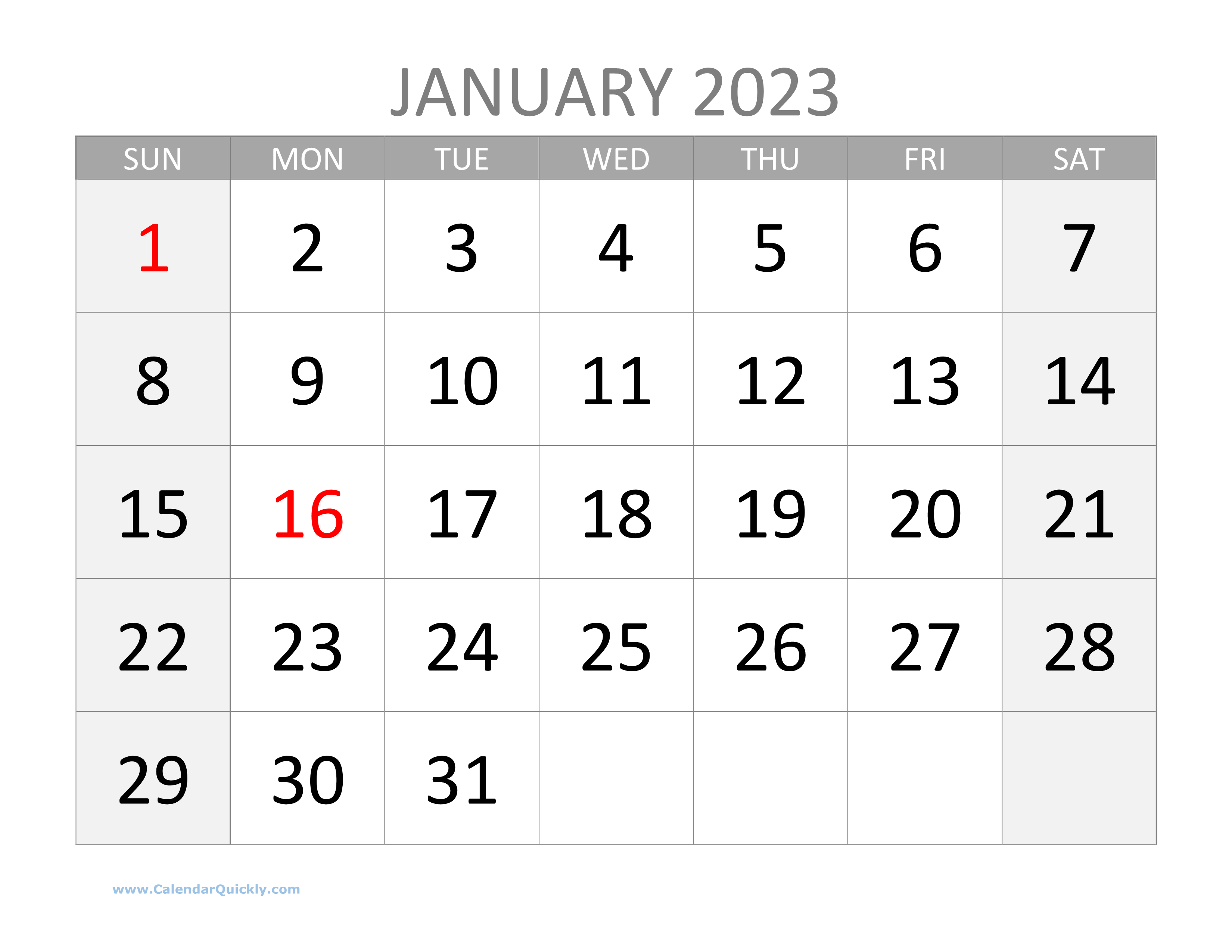 Printable Calendar 2023