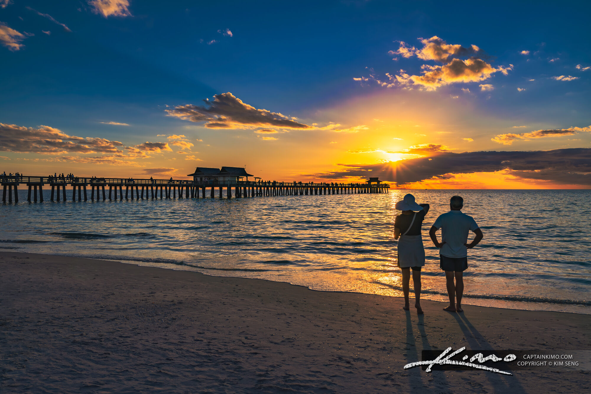 Couple Watching Sunset At Naples Pier| HDR Photography By Captain Kimo