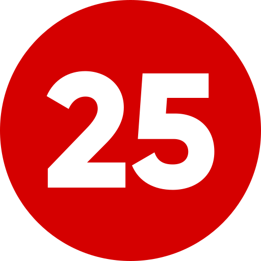Number 25 Generic Flat icon