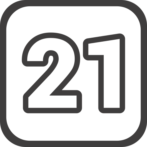 Number 21 Generic Detailed Outline icon