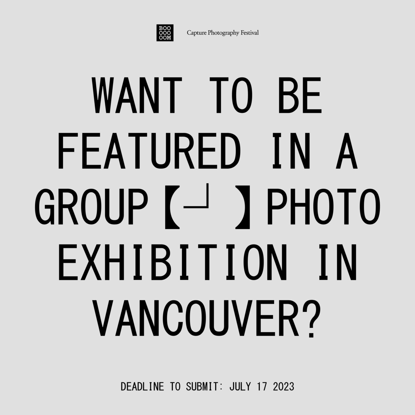 Capture X Booooooom Featured Exhibition Open Call – BOOOOOOOM! – CREATE * INSPIRE * COMMUNITY ...