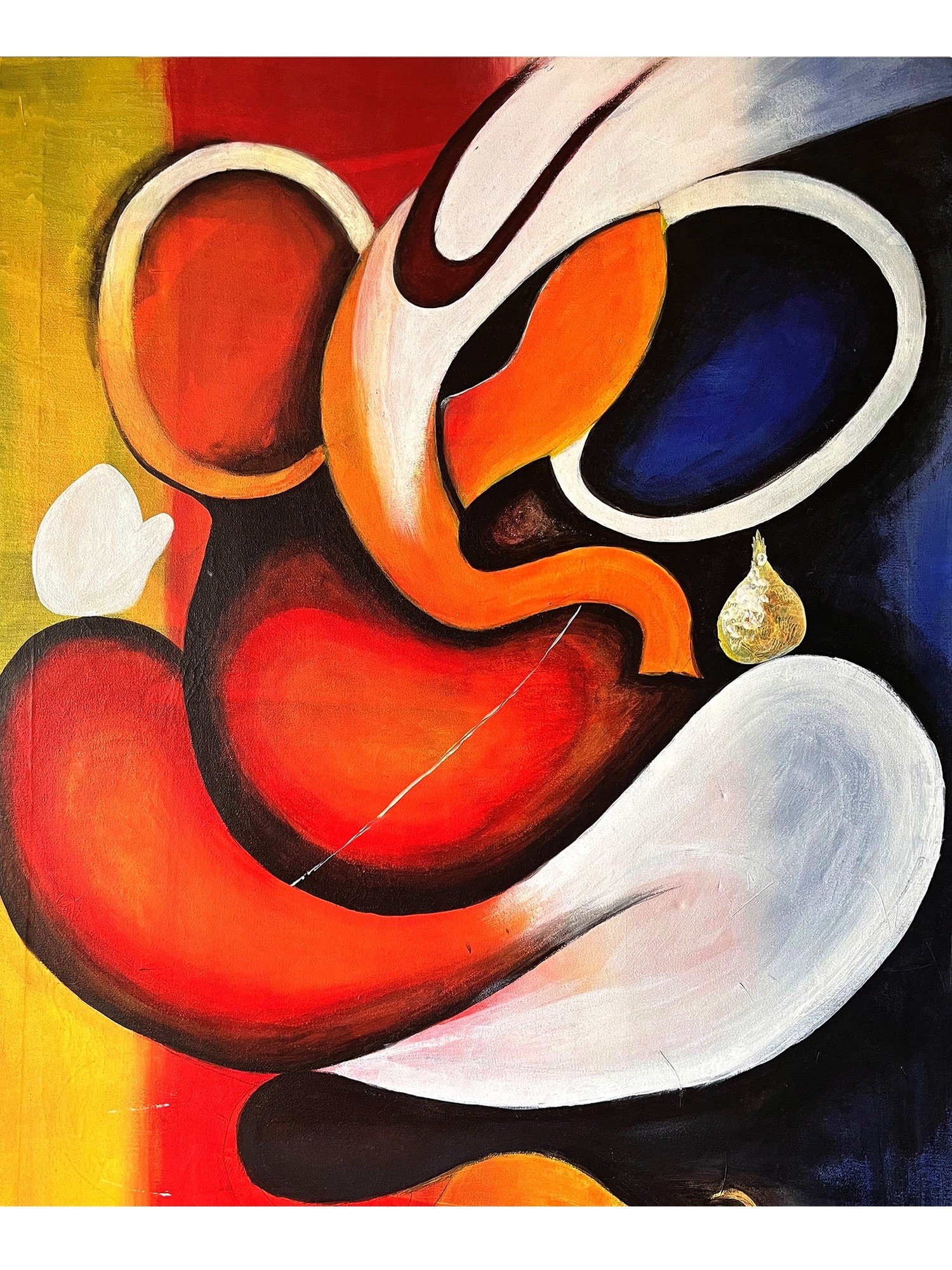 Lord Ganesha Abstract Painting | Acrylic On Canvas | Exotic India Art