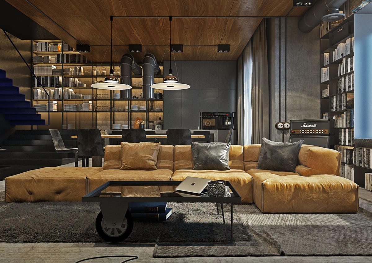 HOME DESIGNING: Industrial Style Living Room Design: The Essential Guide - Contemporary ...