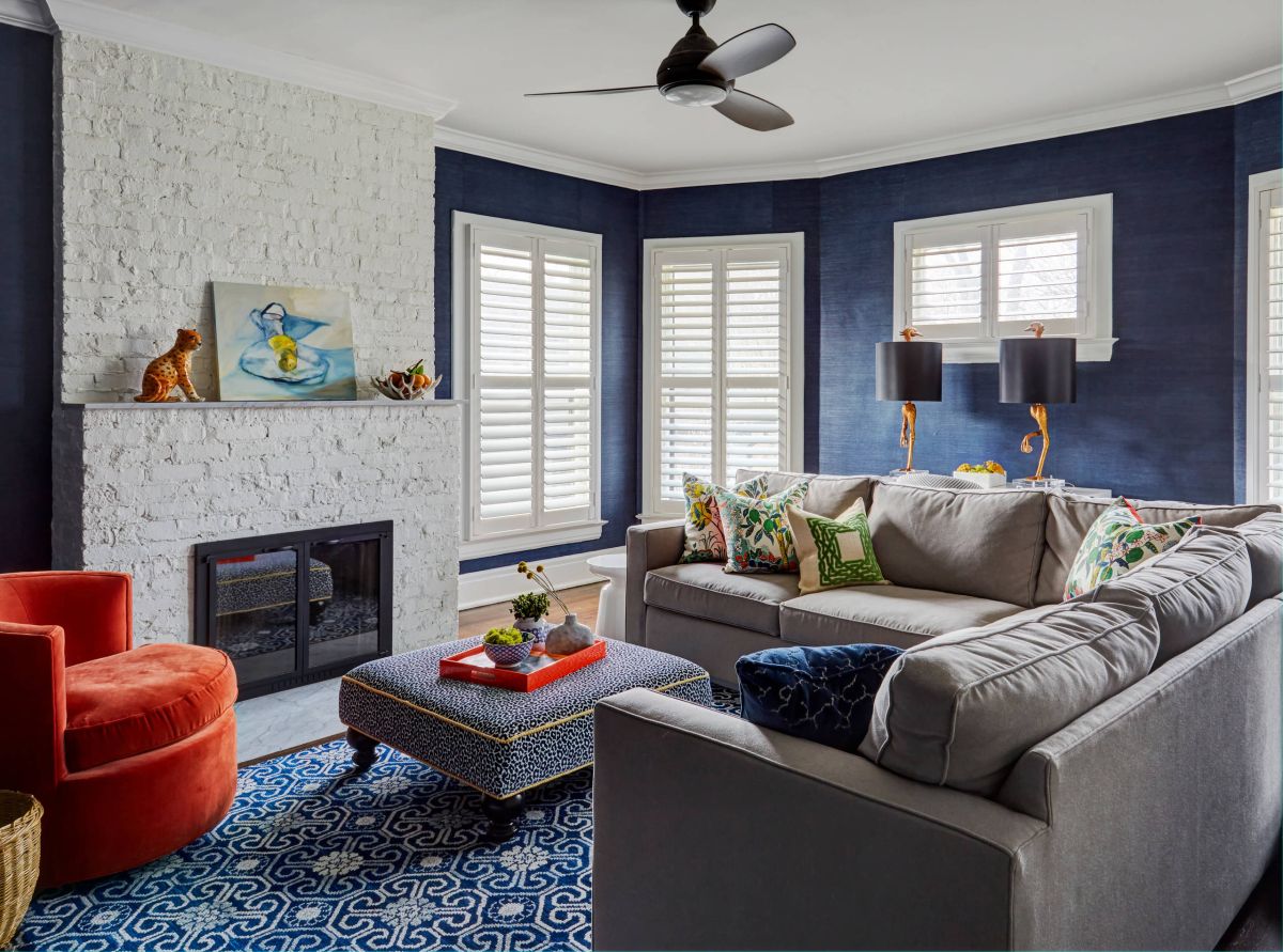 Navy Blue Grey And White Living Room at Michael Devries blog