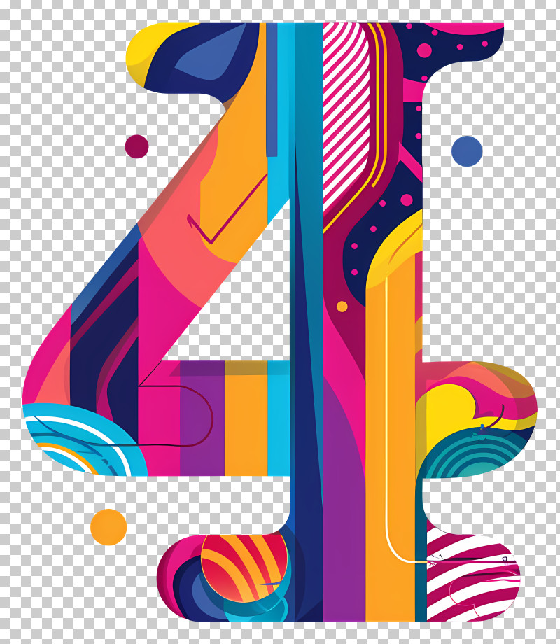 Number 4 - Colorful And Vibrant Number 4 Graphic PNG, Clipart, 4, Abstract Style, Artistic...