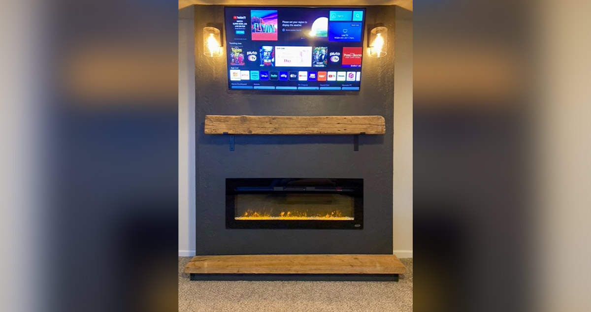 Living Room TV/Fireplace Wall - Project by Dave at Menards®