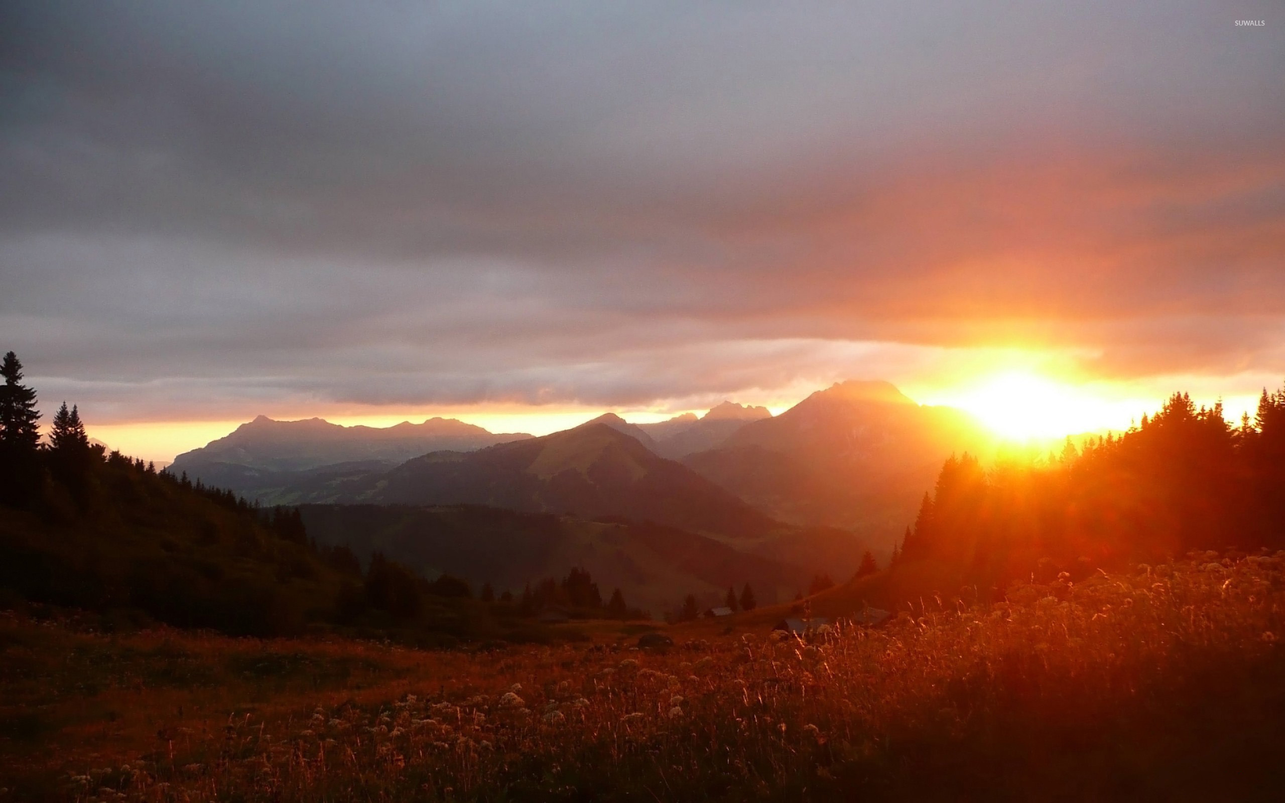 Beautiful sunset over the mountains wallpaper - Nature wallpapers - #44483