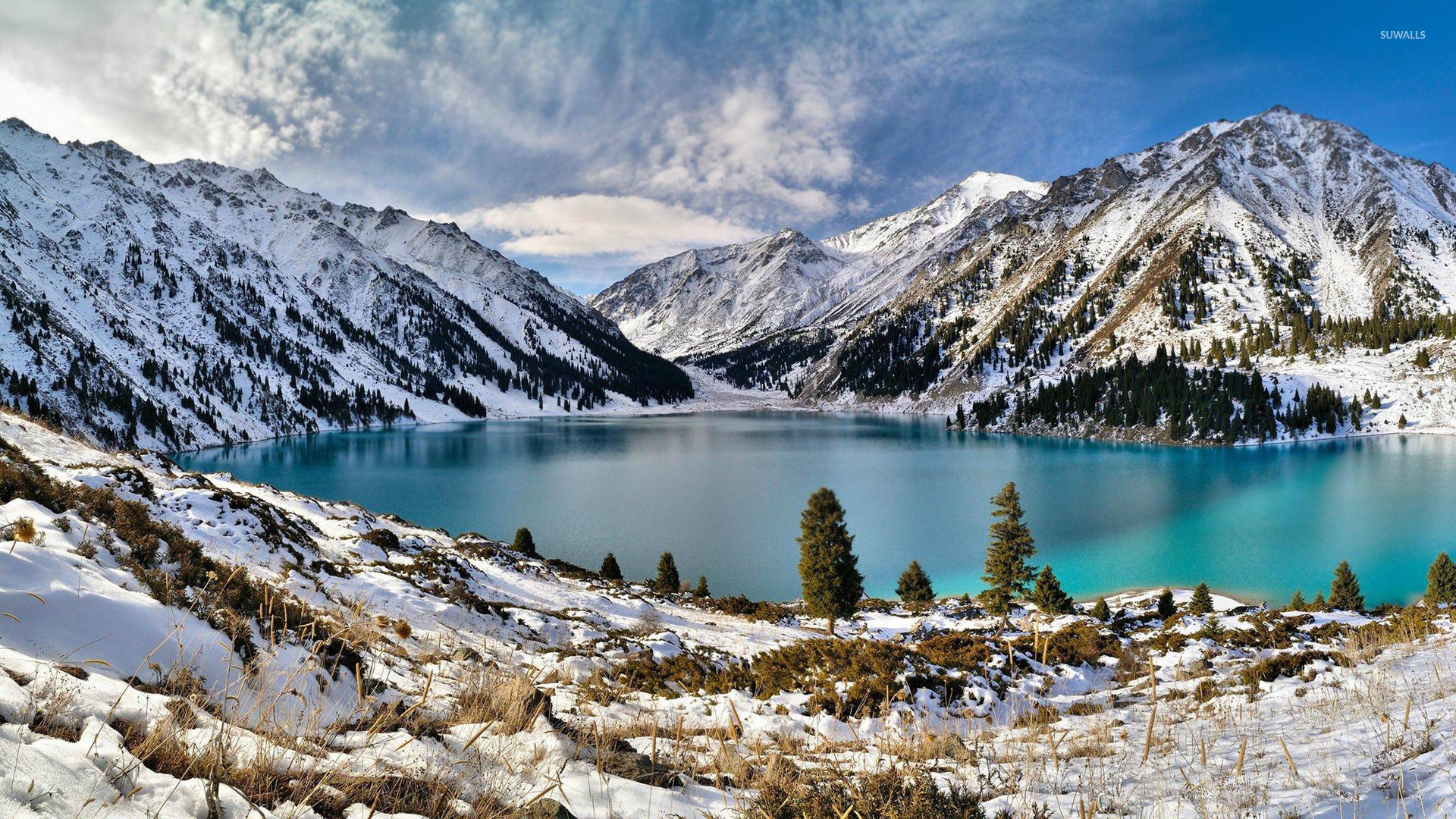 Snowy mountains lake wallpaper - Nature wallpapers - #16658