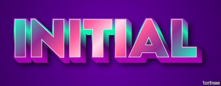 Initial | Purple, Green And Pink 3D | Text Effect Generator