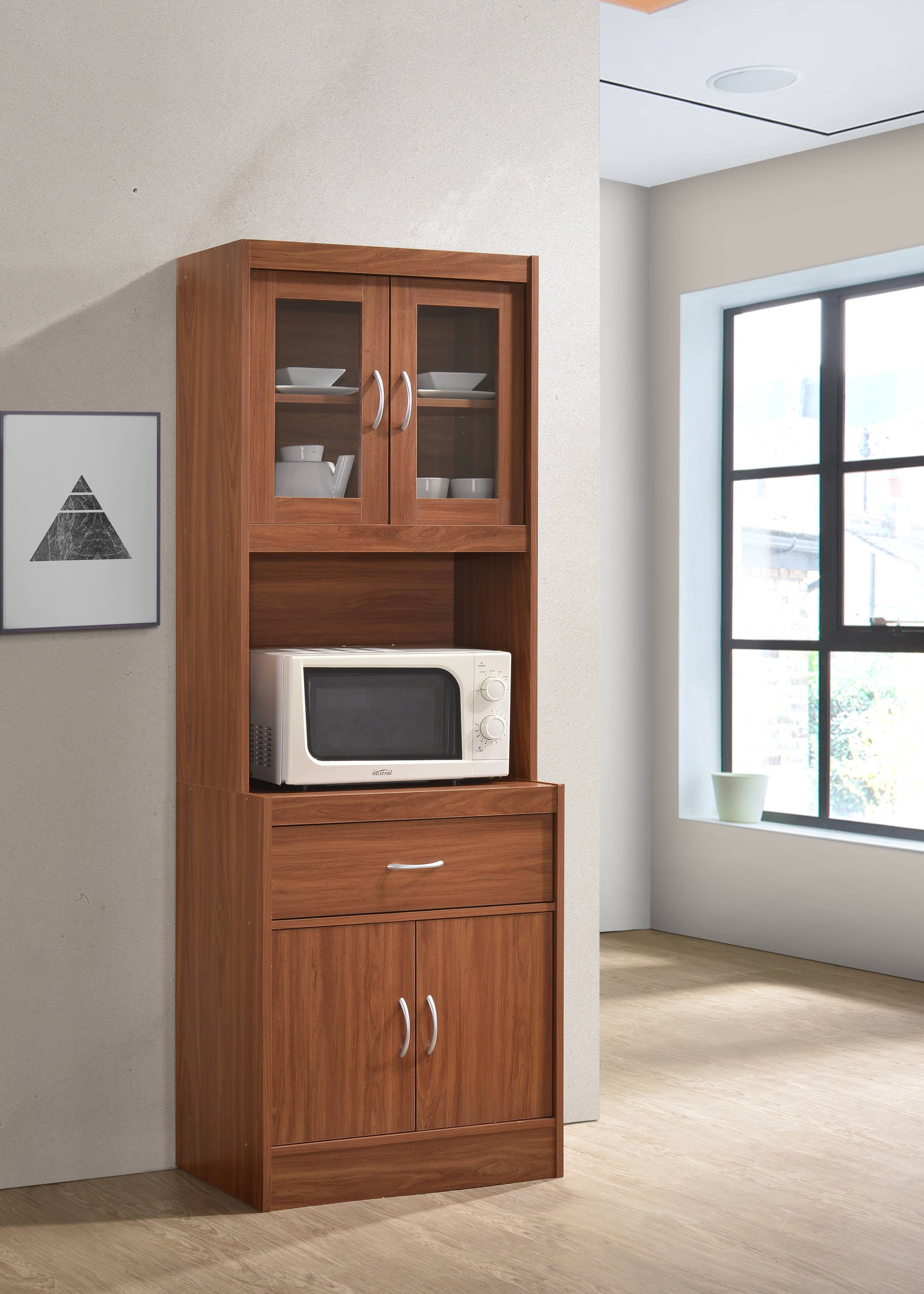 Hodedah Modern Kitchen Cabinet， Cherry - Smalape