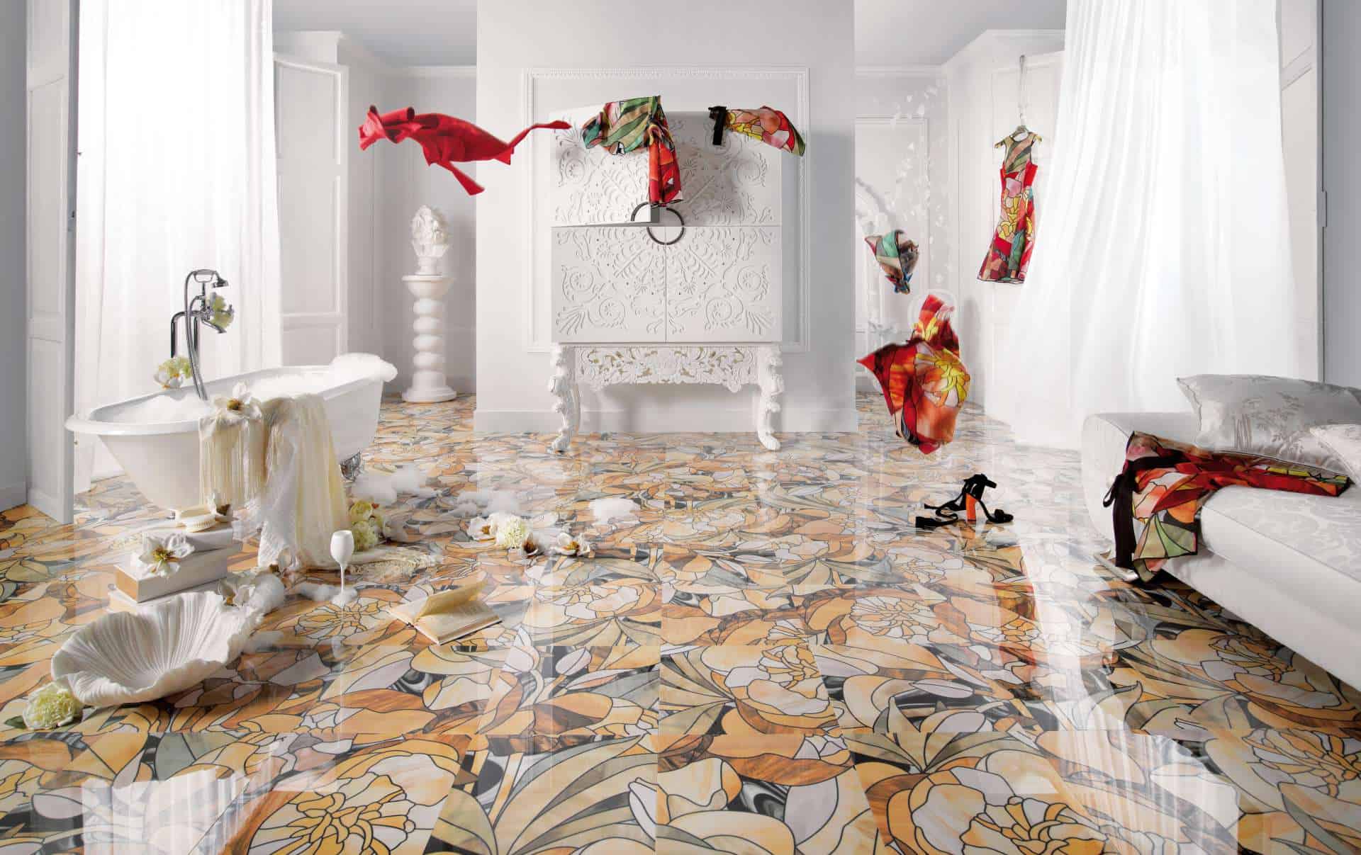 25 Beautiful Tile Flooring Ideas For Living Room, Kitchen And Bathroom Designs