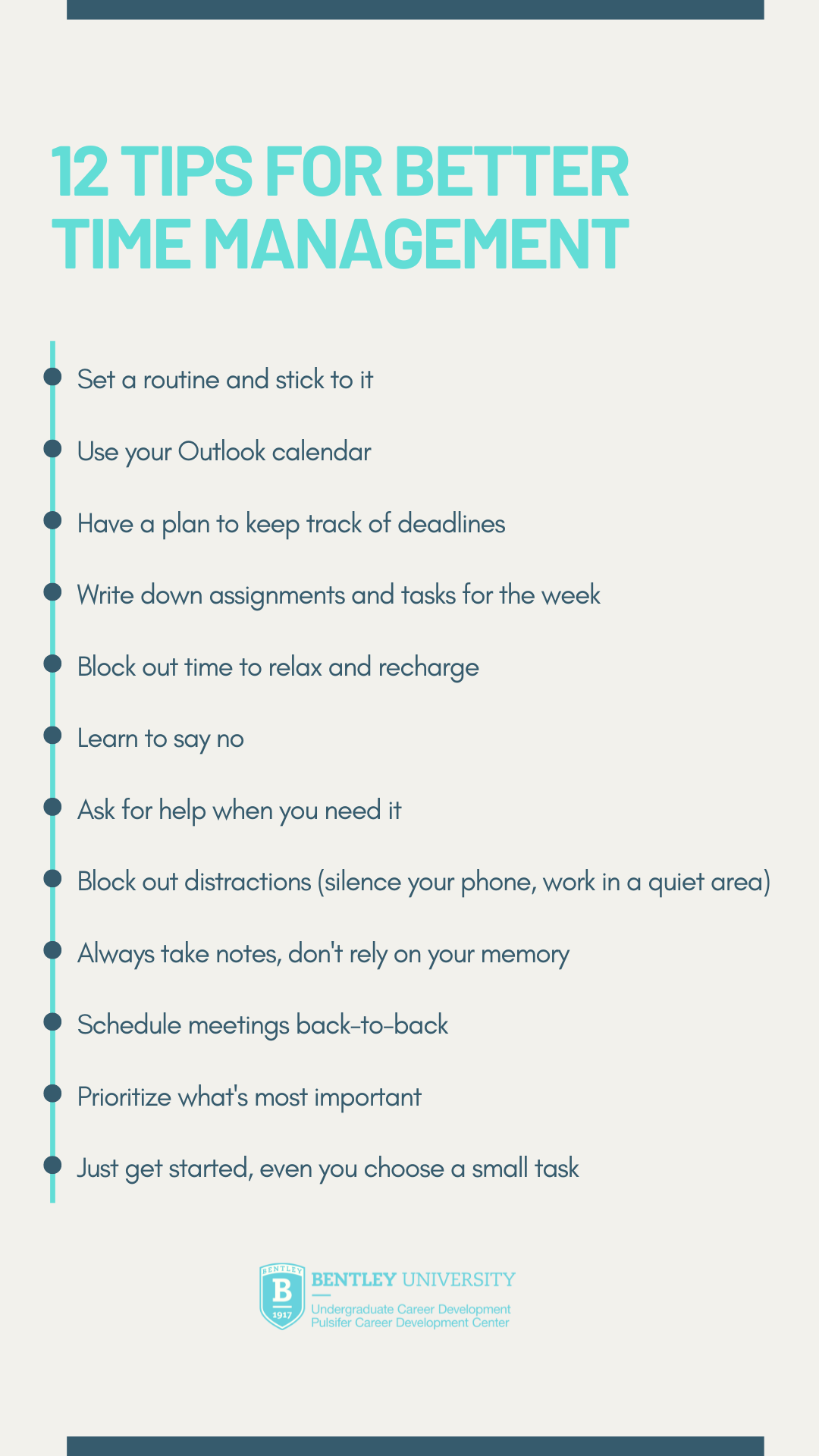 12 Tips For Better Time Management – Bentley CareerEdge