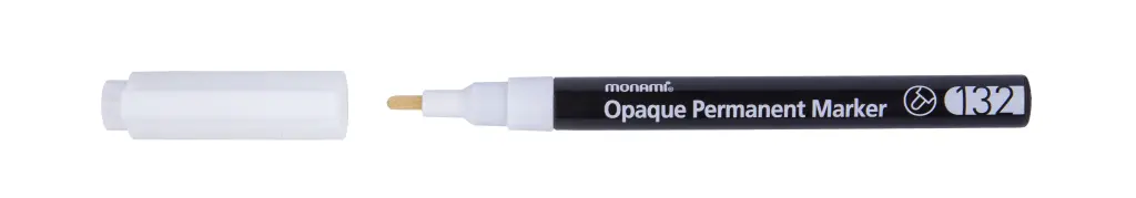 Monami Opague Bulletpoint Permanent Marker 132 1.2mm (Each) - White | Waltons