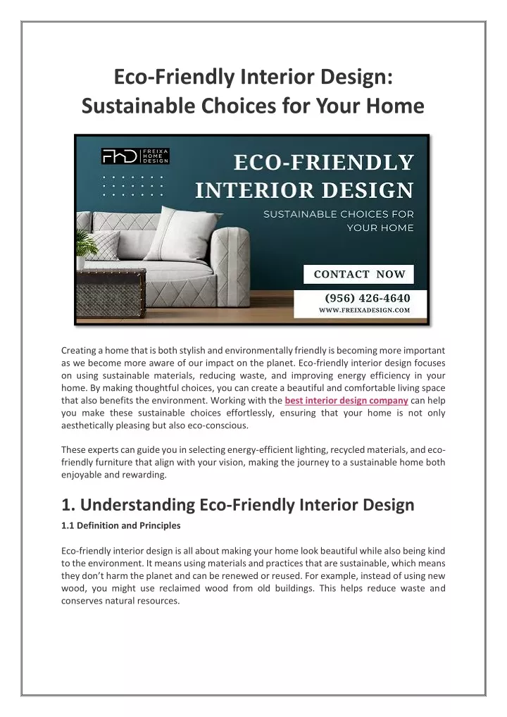 PPT - Eco-Friendly Interior Design Sustainable Choices For Your Home PowerPoint Presentation...
