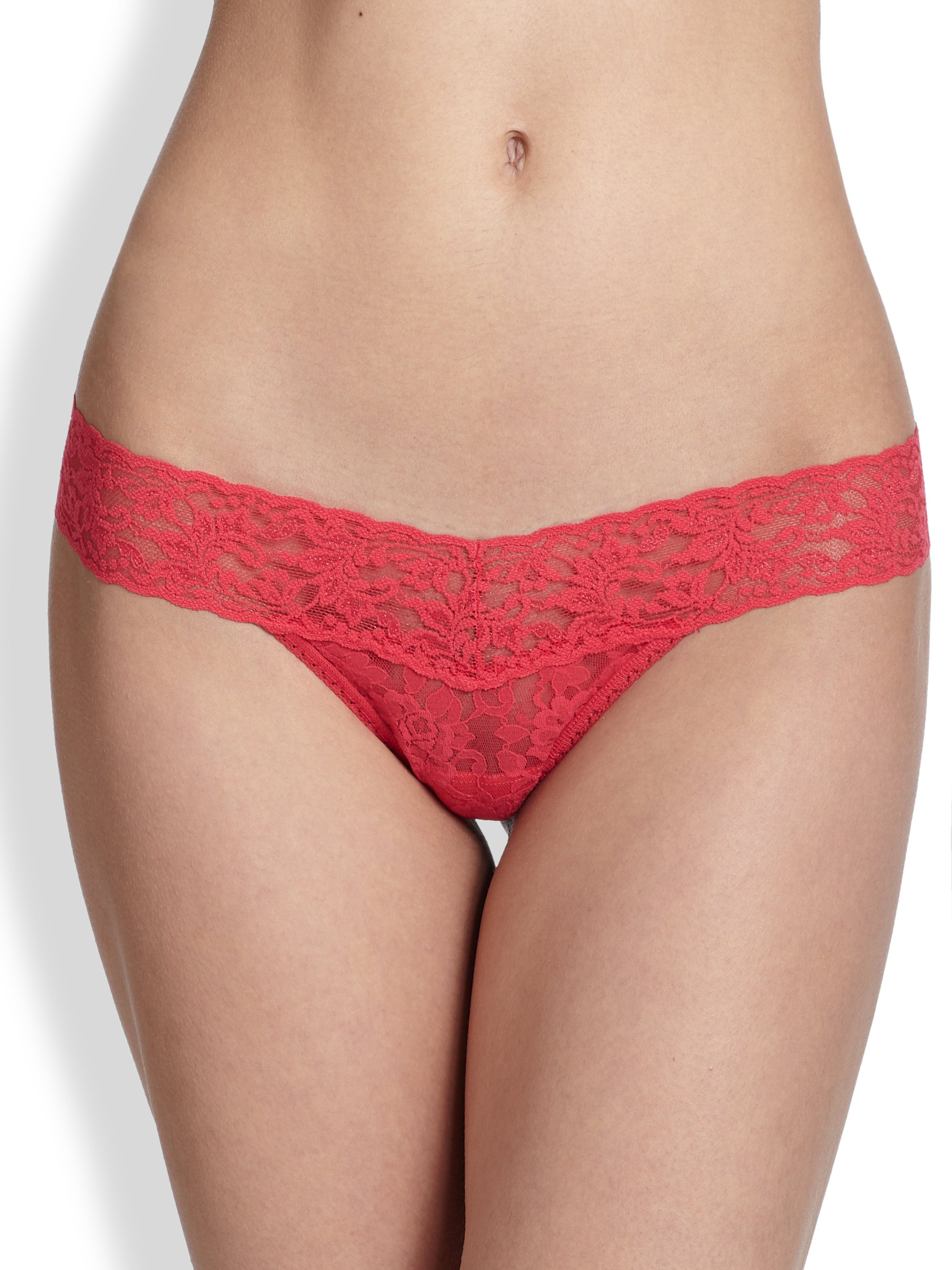 Hanky Panky Low-rise Lace Thong in Pink - Lyst