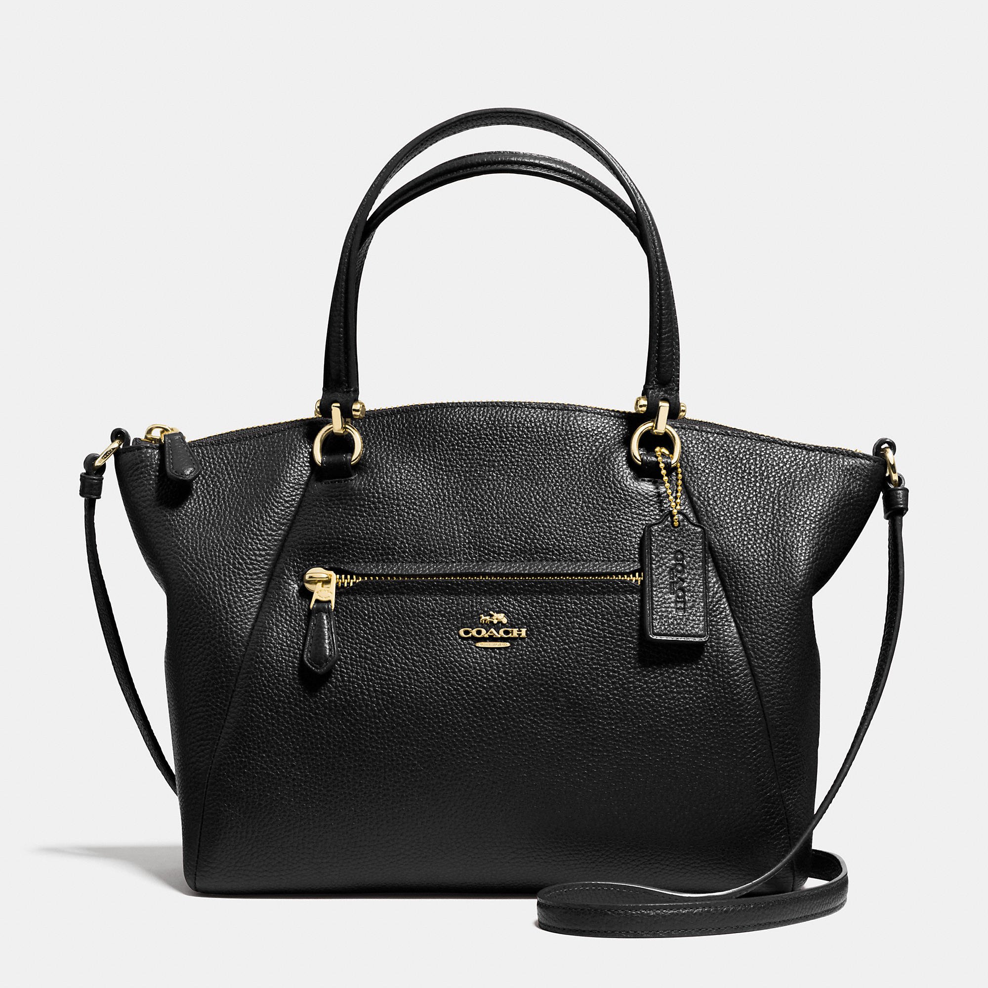 Coach Prairie Satchel In Pebble Leather In Black| Lyst