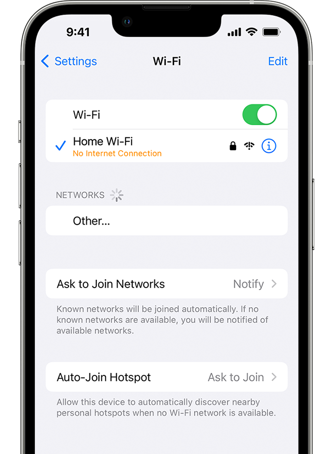 An IPhone Showing The Wi-Fi Screen. There&#39;s An Alert Message Under The Wi-Fi Network&#39;s Name.