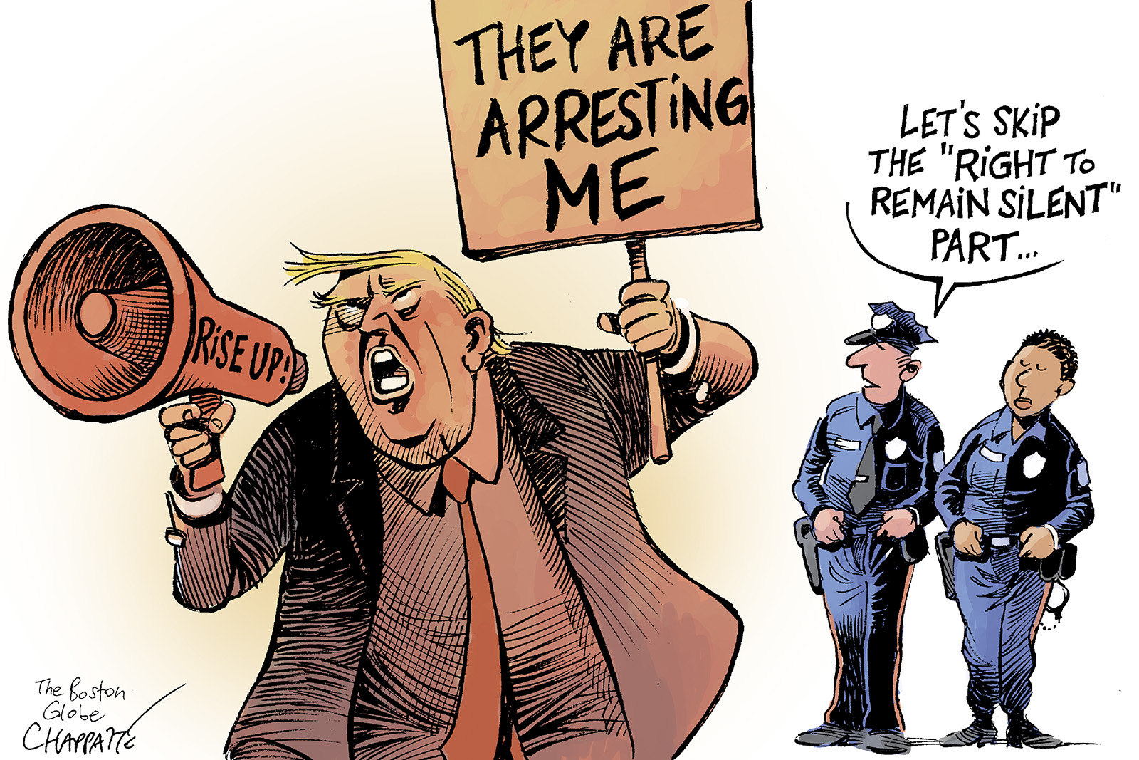 Trump To Be Arrested?| Globecartoon - Political Cartoons - Patrick Chappatte